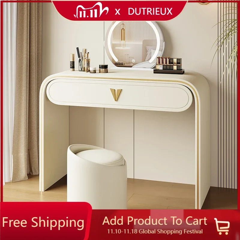 

White Design Dressing Table Drawers Makeup Princess Women Dressers Vanity Mirror Tocador De Maquillaje Nordic Home Furniture