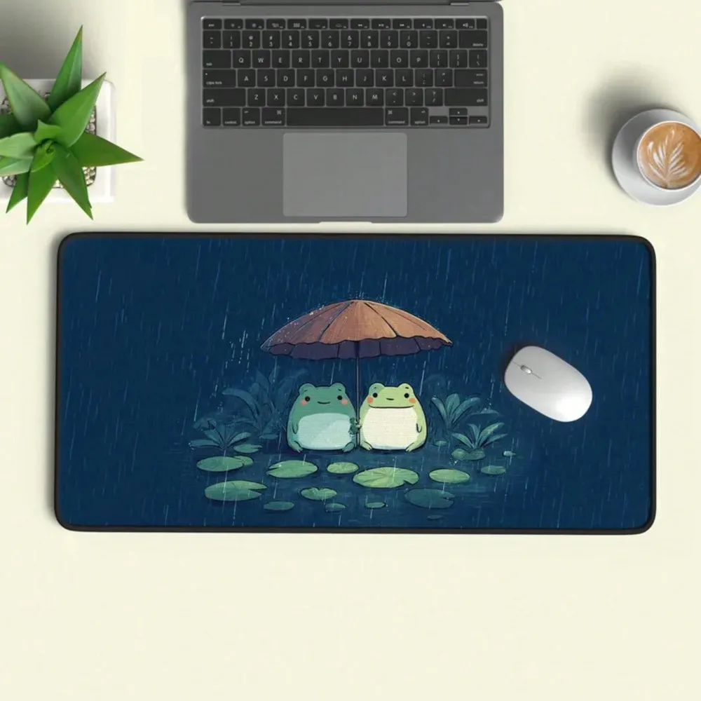 Lofi Frog Desk Mat - Cozy  Cute Aesthetic Deskmat - XL Giant Mousepad - Desk Pad For Home Office