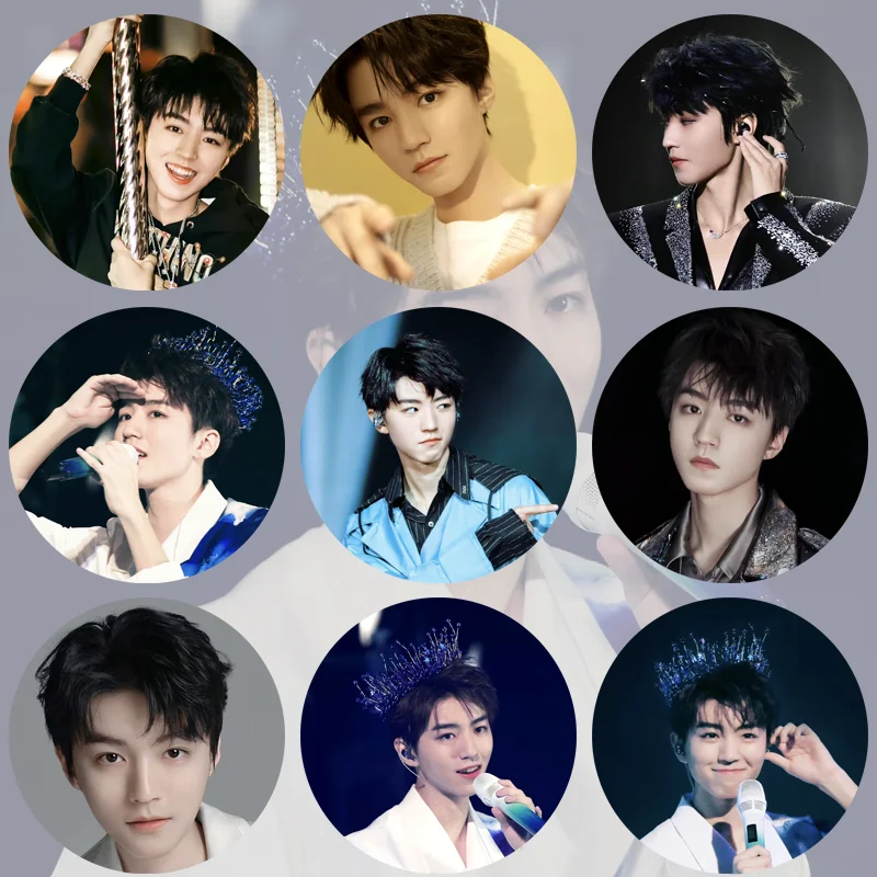 9 قطعة/مجموعة TF الأولاد وانغ يوان وانغ junkai qian xi تشانغ تشو zhixin su xinhao تشانغ junhao zuo شنق شارة بانغ بروش حقيبة ديكور دبابيس