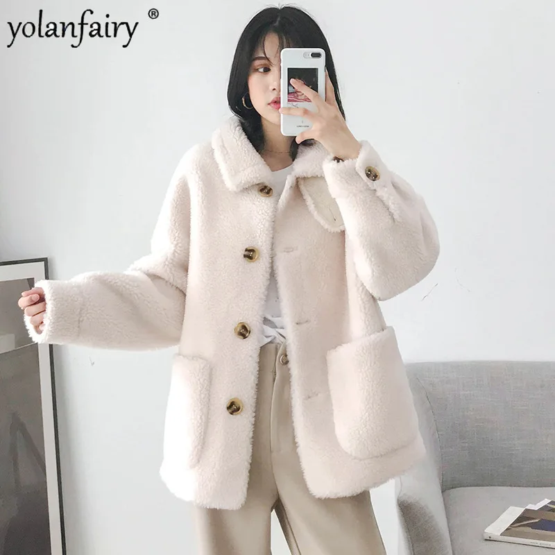 

2023 New Fall Winter Coat Women's 10% Wool Short Coats and Jackets for Women Clothing Female Fur Jacket Casaco Feminino FCY5001