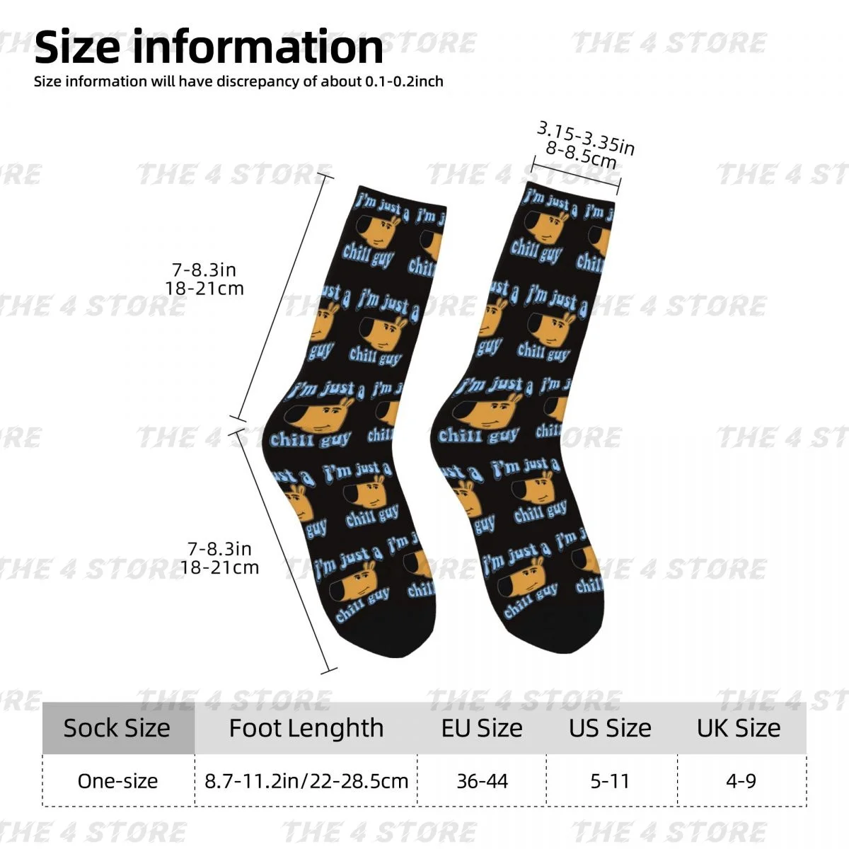 I'm Just A Chill Guy High elasticity polyester fiber Men and Women printing Socks,Applicable throughout the year Dressing Gift