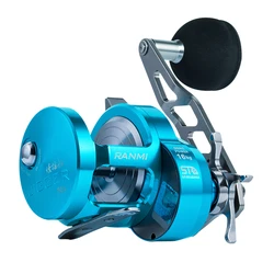 RANMI JIGGER A500 낚시 릴 드럼 휠 슬로우 지깅 릴 최대 드래그 16kg 기어비 5.1:1 8+1BB
