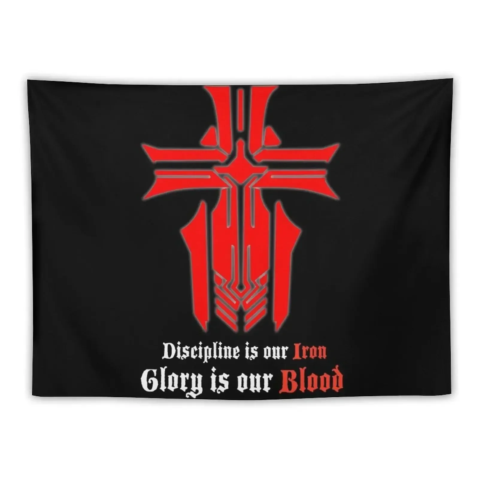 Azur Lane - Iron Blood Logo with slogan Black Tapestry Home Decor Aesthetic Home And Comfort Decor Tapestry