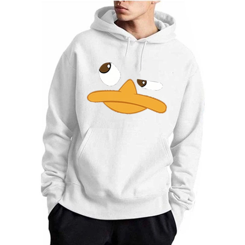Fun Cartoon Duck Print Clothing Men Nuevo En Sudaderas Design New Sudaderas Para Hombre Black White Fashion Graphic Hoodies