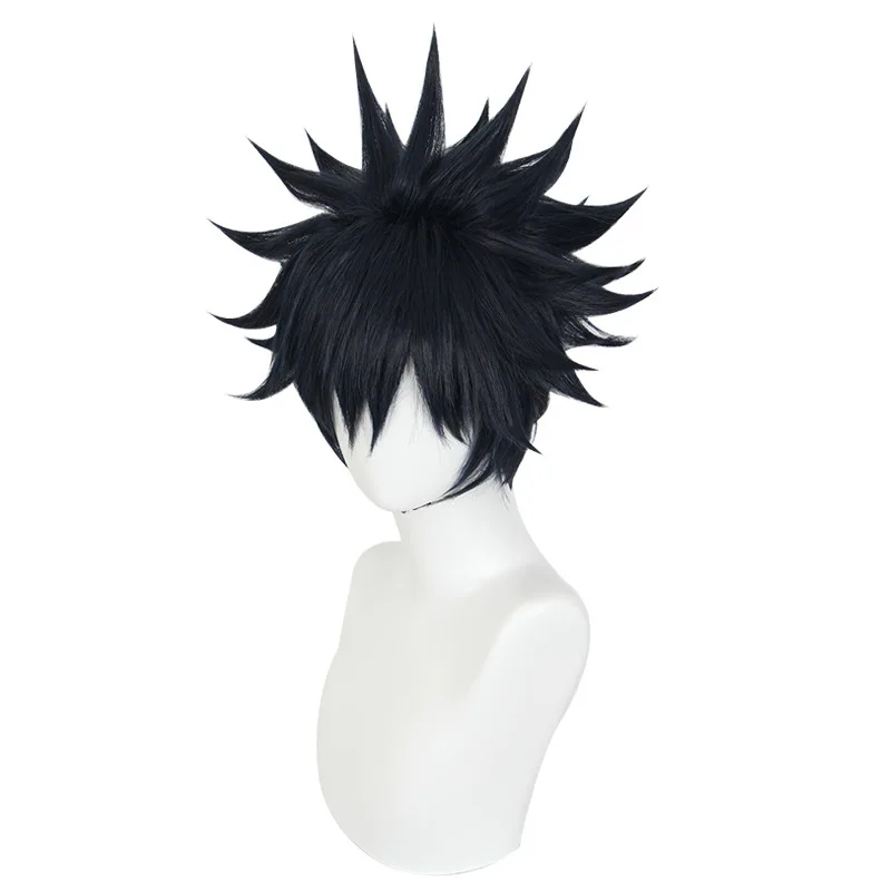 Shuutan jujutsu kaisen fubuki ei azul escuro curto cravado peruca cosplay anime peruca 458c