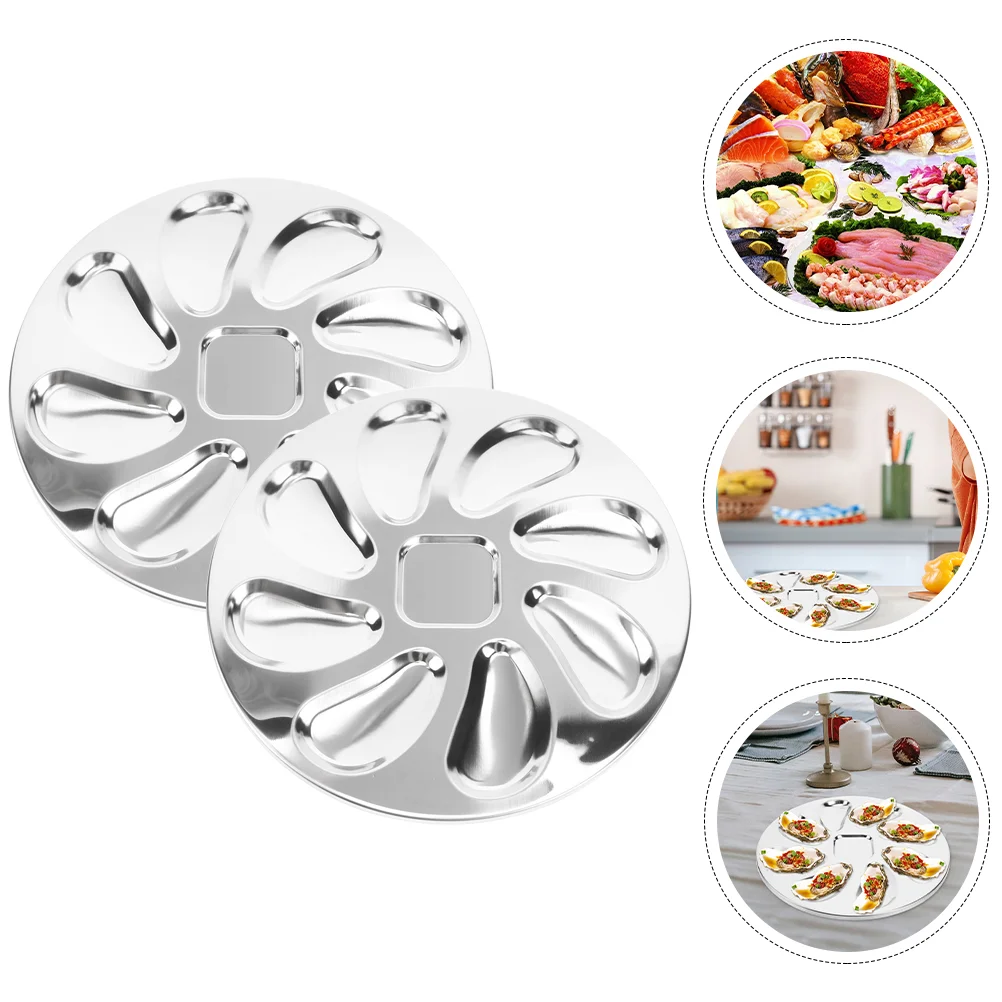 2 Pcs Grill Topper Dinner Plate Platters Restaurant Serving Tray Tool Convenient for Oysters Baking Trays Oven