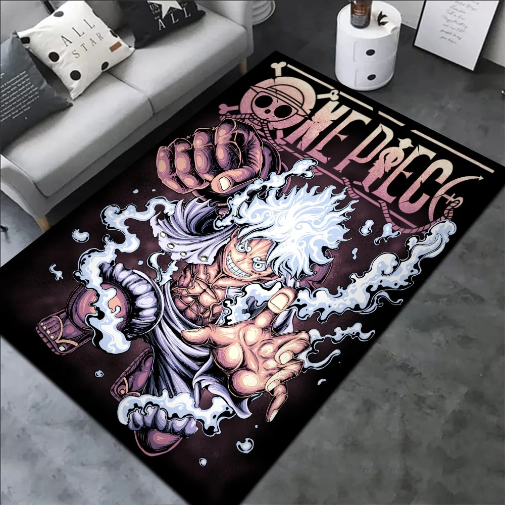 Anime Rug Luffy Sun God Nika Gear 5 One Piece Customize Handmade Carpet Area Rug for Home Decor