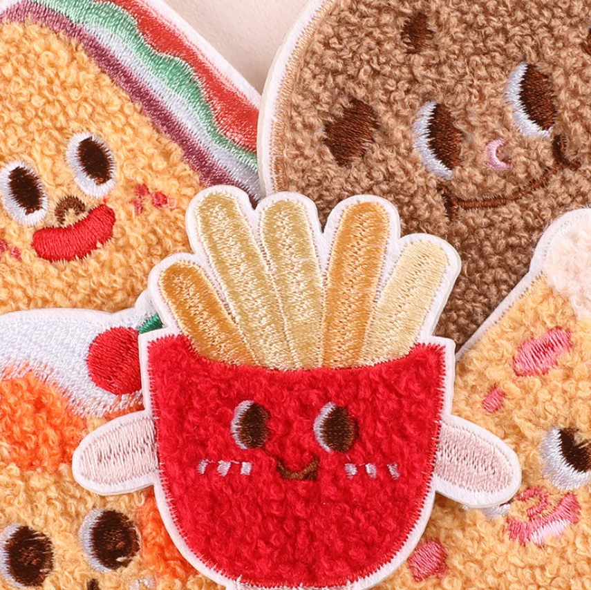 10 Pcs Stick Iron Snacks Embroider Patch Embroidered Clothing Hat Bag Shoe Repair Material Phone Gift Box Decor DIY Accessory