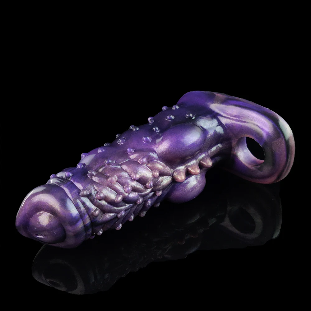 YOCY Thick Penis Cover Fantasy Dog Penis Sleeve Silicone Cock Extra Sex Toy For Adult Man Channel Penis Stimulator Masturbator