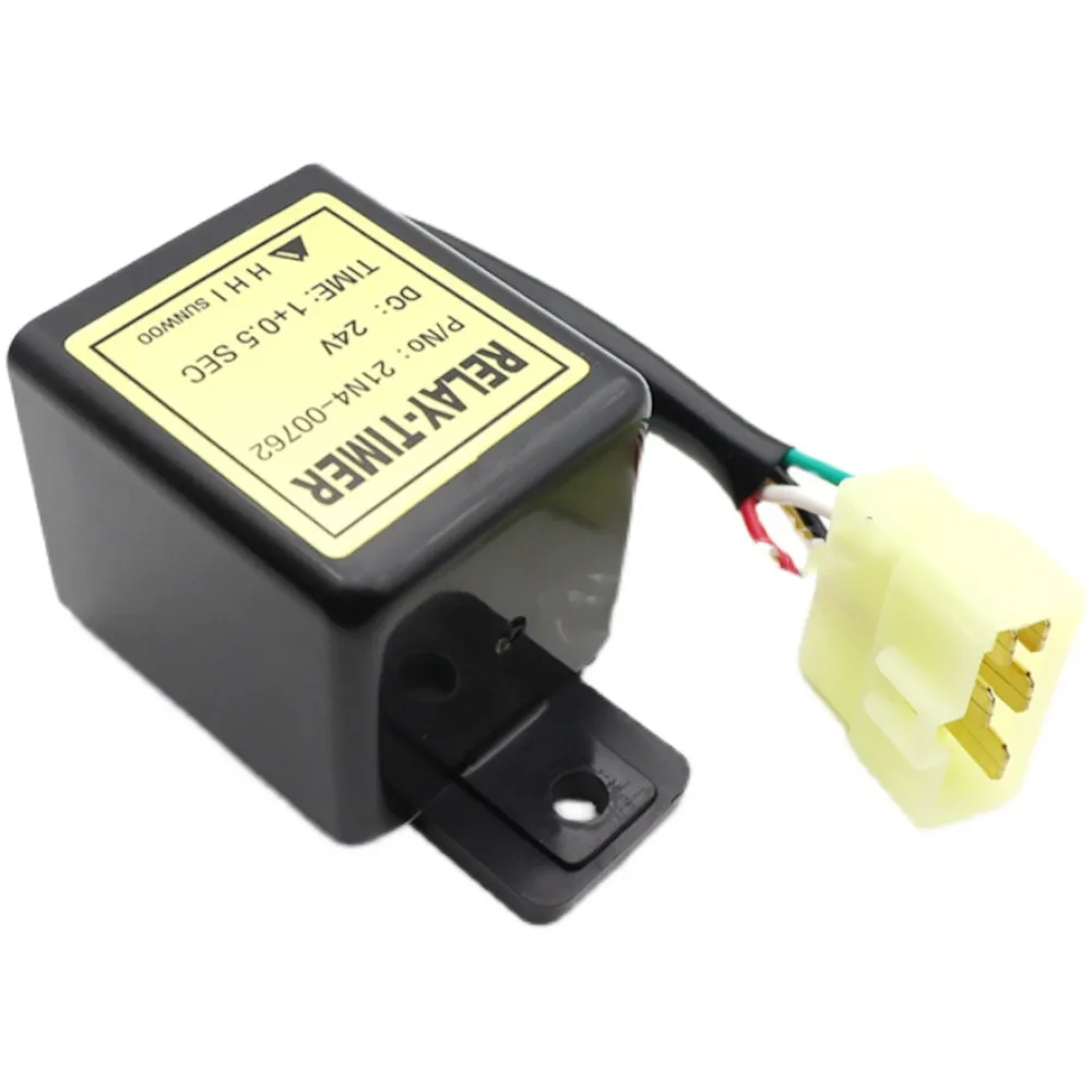 Relé Temporizador 21N4-00762 21N400762 24V Compatible con Excavadoras Hyundai R80-7 R210-7 R220-5 R220-7 R220-9 R225-7