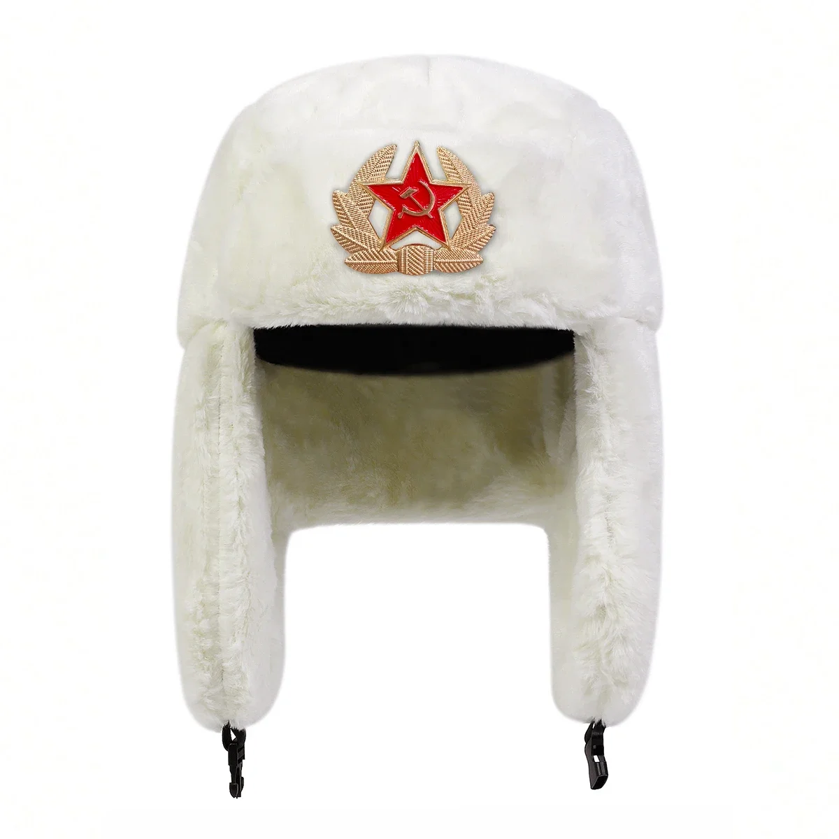 Cappello Lei Feng unisex con etichetta a stella a cinque punte Cappello invernale con paraorecchie Mantieni caldo Cappello da sci Cappello bomber per attività di equitazione all'aperto sulla neve