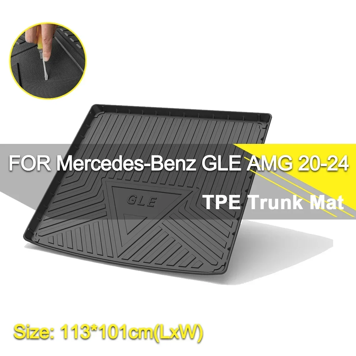 

Car Rear Trunk Cover Mat Waterproof Non-Slip Rubber TPE Cargo Liner Accessories For Mercedes-Benz GLE AMG 2020-2024