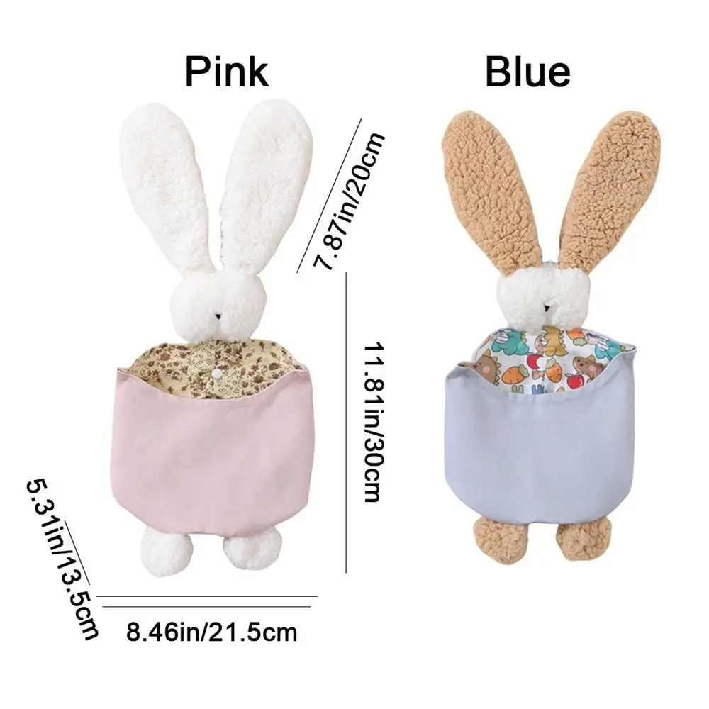 Cotton Rabbit Shape Storage Bag Hangable Cartoon Newborn Bed Headboard Organizer Decorative Large Capacity Baby Crib Storage Bag