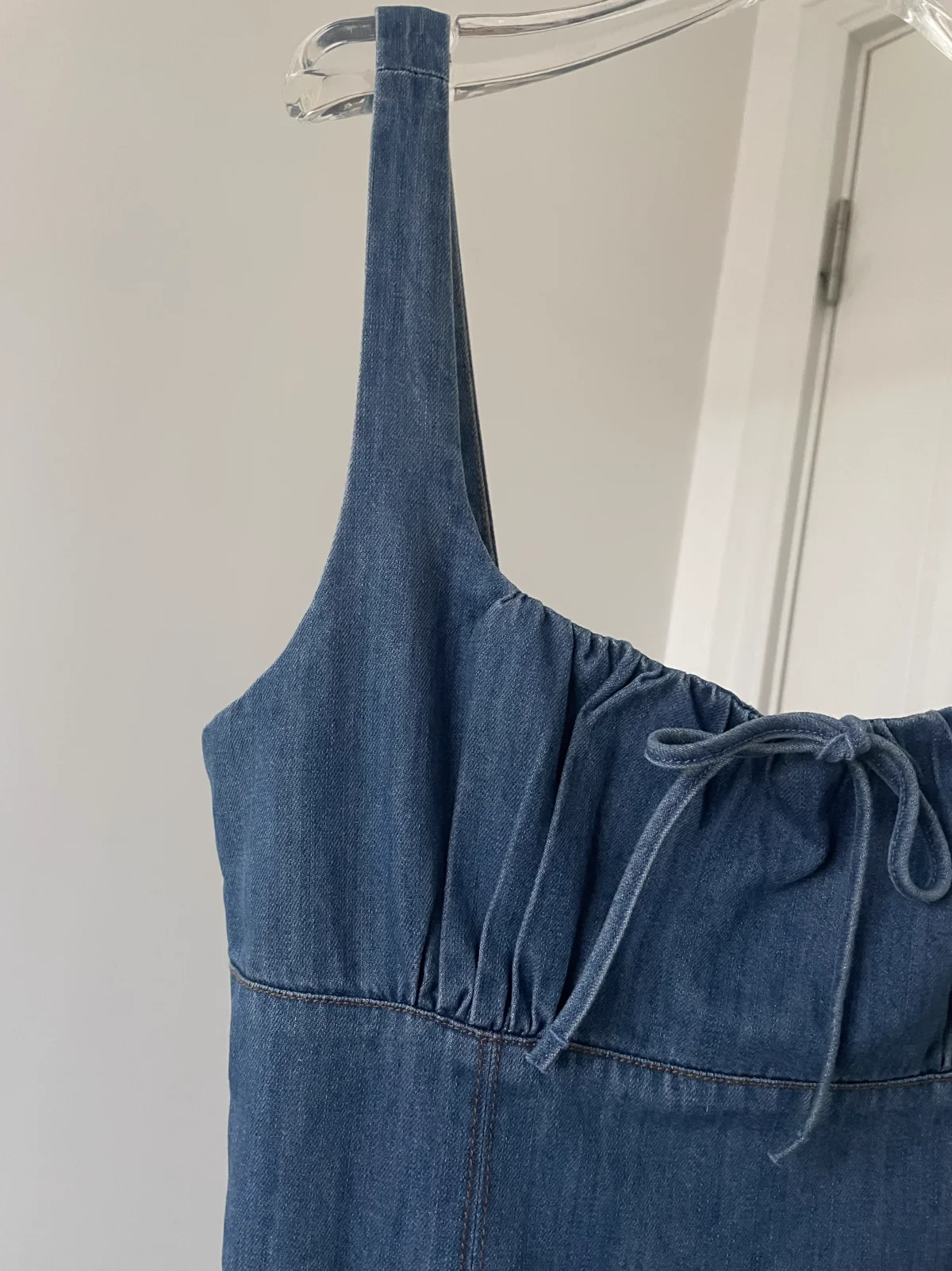 Dames denim lange jurk vierkante kraag mouwloos hoge taille casual vrouwelijk gewaad