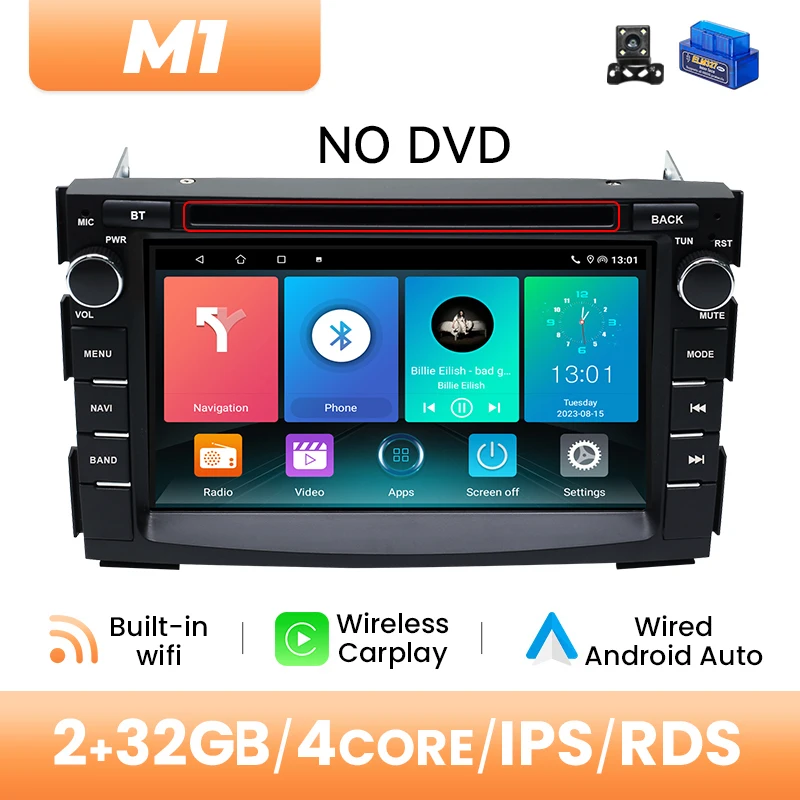 Android 14 Draadloze Carplay Autoradio Speler Voor Kia Ceed 2010 2011 2012 Venga Stereo GPS Touchscreen Autoradio multimedia