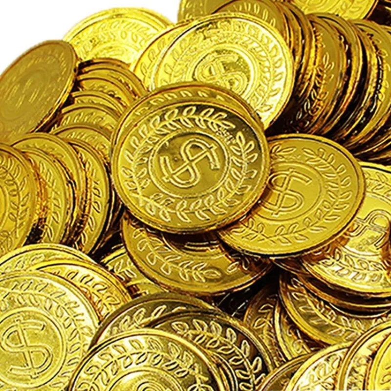 

Non-currency Coins Lucky Draw Activity Plastic Pirate Coins Toys Grabbing Tables Games Chips Props Denominations Gold Coins
