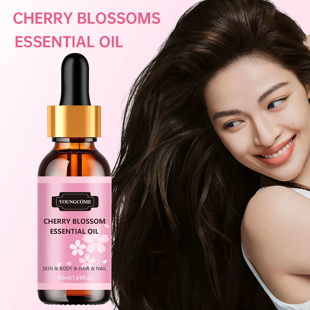 Natural Cherry Blossom Essential Oil Repairs Damaged Hair Improves Hair Quality Moisturizes Hair Care Oil Deep Moisturizing Care