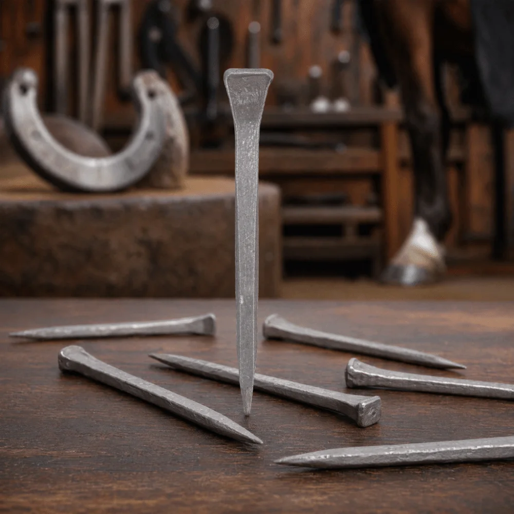 250pcs Low Carbon Steel Horseshoe Nails Portable Durable Farrier Tools High Hardness Accurate Crafted Steel Nails
