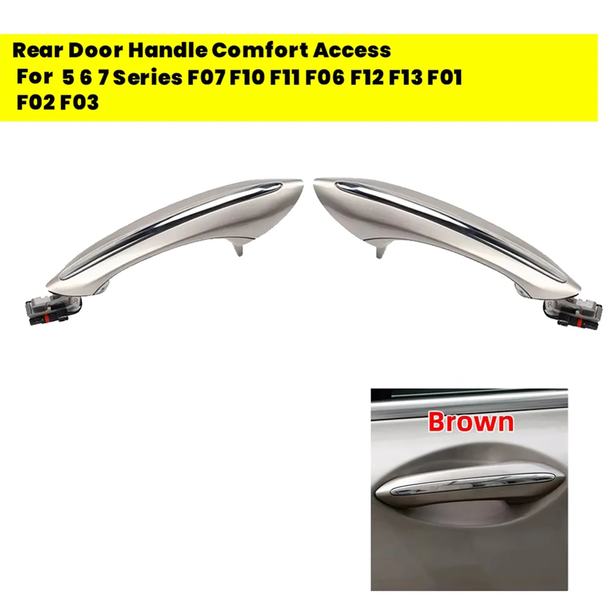 1Pair Rear Door Handle Comfort Access for 5 6 7 Series F07 F10 F11 F06 F12 F13 F01 F02 51217231933 51217231934 LHD C