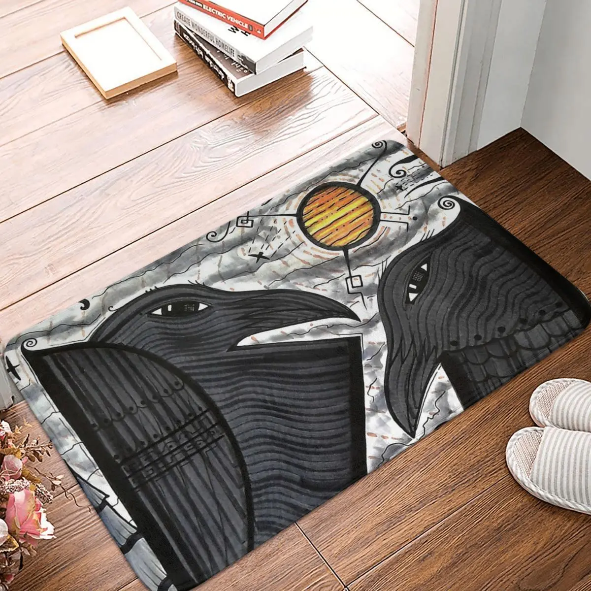 The Bird Non-slip Doormat Living Room Mat Two Corvids Under The Sun Floor Carpet Entrance Door Rug Indoor Decor