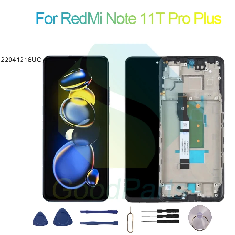 For RedMi Note 11T Pro + Screen Display Replacement 2460*1080 22041216UC For RedMi Note 11T Pro Plus LCD Touch Digitizer