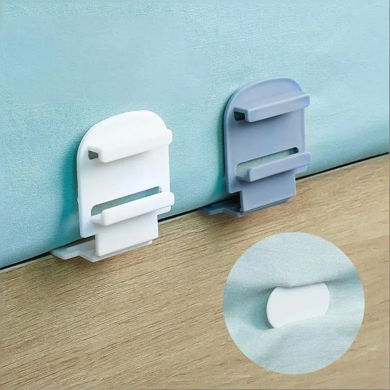 Adjustable Bed Sheet Fastener Clips 4pcs Plastic Non Slip Grip No Drill for Dorm Couch Mattress Cover Holding