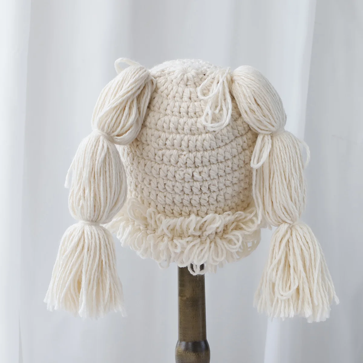 Neue japanische y2k kawaii geflochtene Design Strick mützen für Frauen Herbst und Winter Mode warme Persönlichkeit Pullover Mützen Mütze – Detail 5