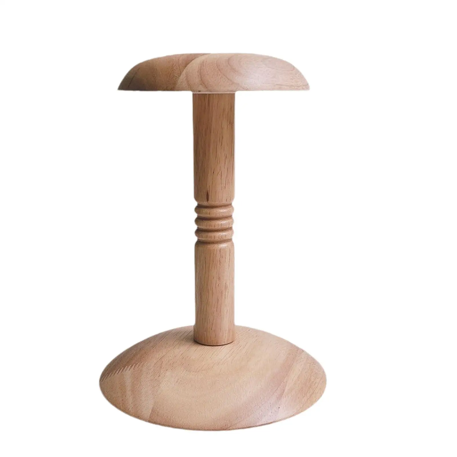 Wood Hat Stand Wig Display Rack, Multipurpose Baseball Hat Display Cap Storage Rack Tabletop Hat Rack for Living Room Bedroom