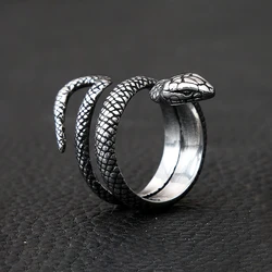 Fashion Vintage 316L Stainless Steel Snake Rings For Men Women Punk Cool Animal Ring Party Couple Amulet Jewelry Gifts Wholesale
