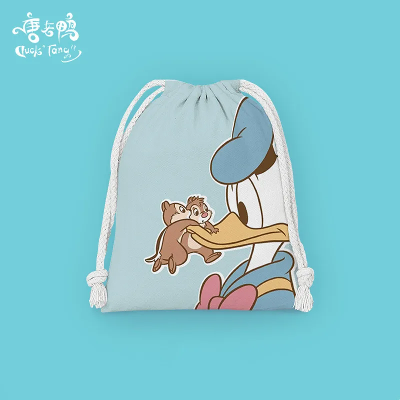 Disney Anime Donald Duck Polyester Fiber Drawstring Bag Kawaii Daisy Bundle Pocket Cartoon Gifts Storage Bag Party Children Gift