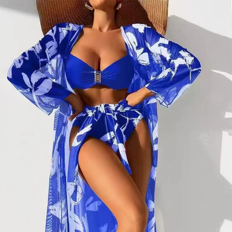 

Women's Three-Piece Swimsuit SetbikiniSun Protection Long Shirt New Swimsuit Two-Piece Bikini