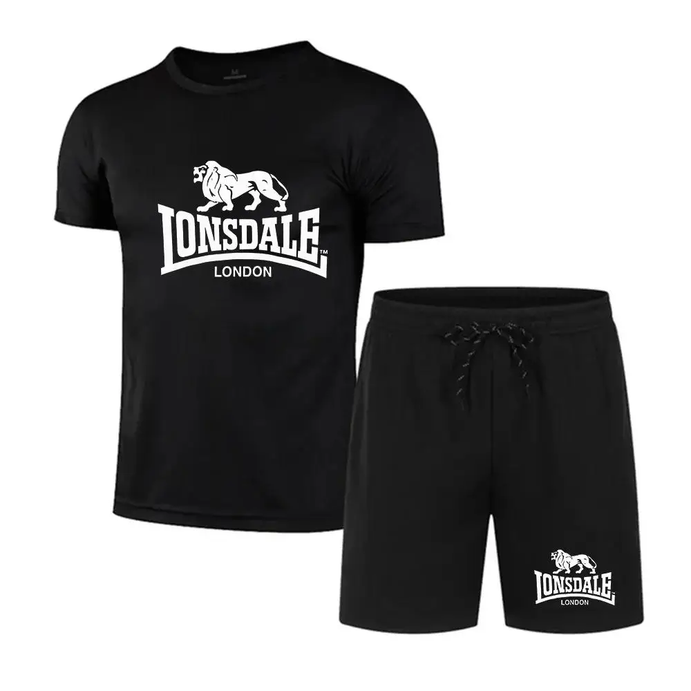 

Summer fashion printed men's shorts set Quick drying Breathable sports Short sleeve T-shirt jogging