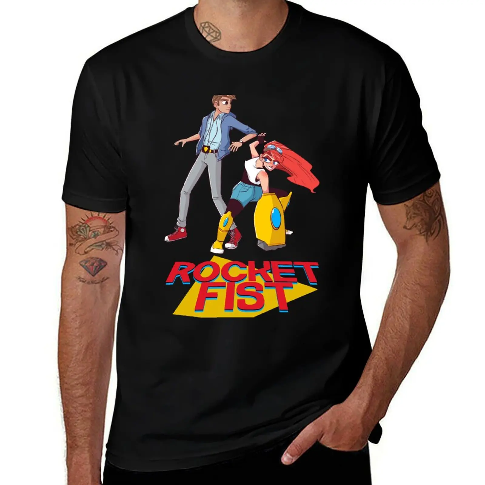 Rocket Fist Dynamic Duo T-Shirt Fashion Casual Short Sleeve Top