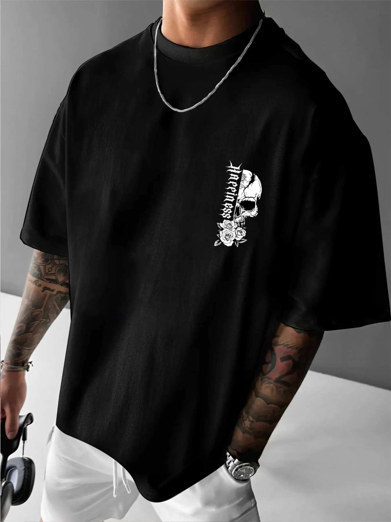 Cherry Blossom Letter Print 100% Cotton Men Woment T-shirt Summer Autumn Daily Outdoor Sports Casual Loose Street Short-sleeve