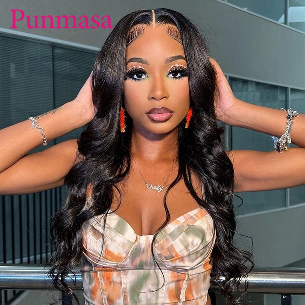 Punmasa Dark Green Body Wave Human Hair Wig 13x6 Transparent Lace Front Wigs for 200% Black Women PrePlucked 13X4 Frontal Wig