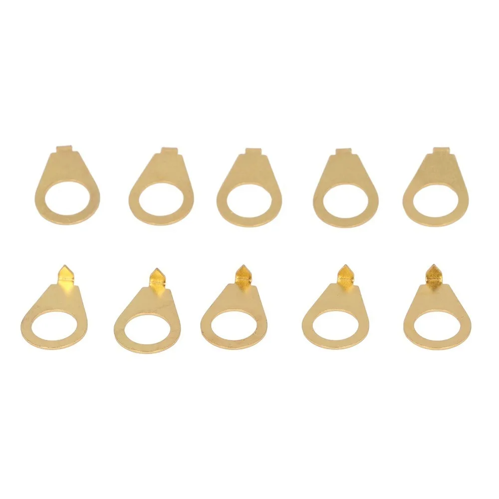 10Pcs ​Iron ​Guitar Knobs Pointer​ 9.5mm ID 14mm OD Wide Application ​Potentiometer Indicator​ ​Silver/​Gold ​Instrument Parts​