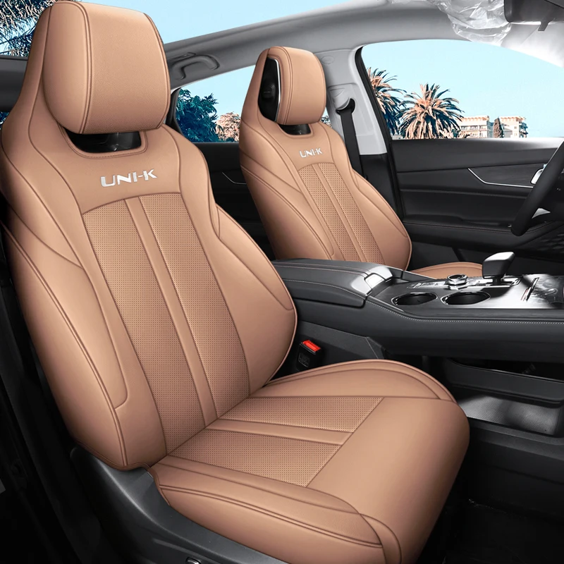 For Changan Unik Uni-K 2023 2024 Leather Car Seat Cover Colour Track Detail Style Protector Salon Airbag Compatible Accessories