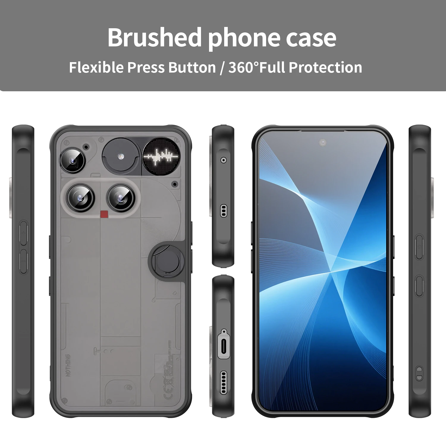 حافظة كوكيه رفيعة ورقيقة ومجهزة لهاتف لا شيء هاتف 3 5G 3A Pro Phone3 مقاومة للصدمات #4