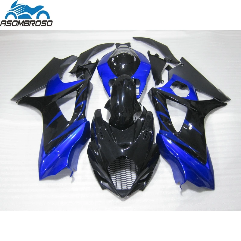 

Совершенно новые детали для мотоциклов, комплект обтекателей для SUZUKI K7 GSXR 1000 2007 2008, черные, синие пластиковые гоночные обтекатели gsxr1000 FM29