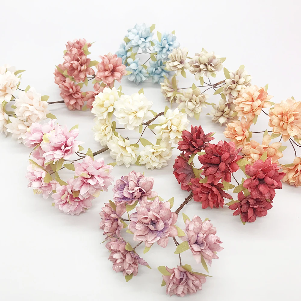 Artificial Flower Silk Peony Home Christmas Handmade Decorative Flower Wall Garland for Home DIY Scrapbook Wedding Party