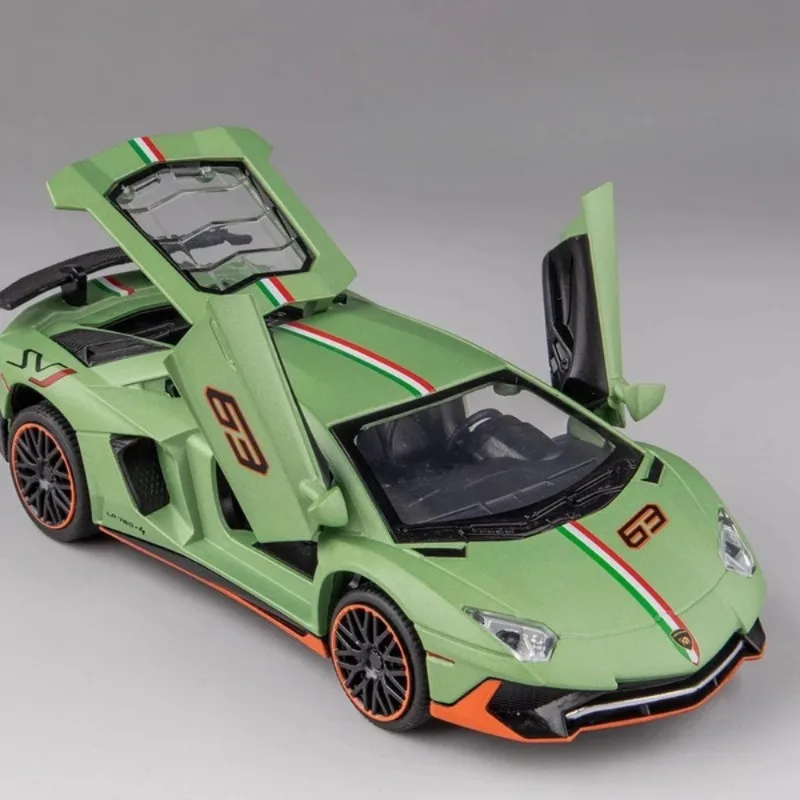 

1:32 Lambor Aventador SVJ LP780-4 Модель спортивного автомобиля, игрушка, литая под давлением металлическая ножничная дверь, открытая имитация звука, свет, подарки для хобби