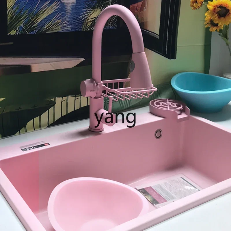 LH1 light pink quartz stone large single slot bar basin, color under the counter in the kitchen sink, vegetable basin