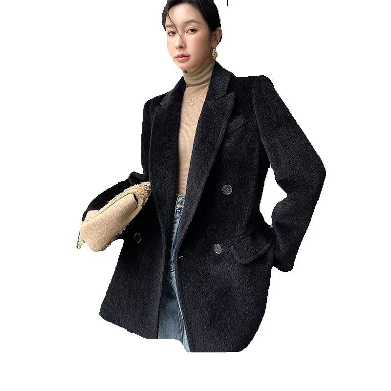 

Suli Woolen Sweater Women's Short Suli Alpaca Sweater Suit Style Wool Woolen Jacket