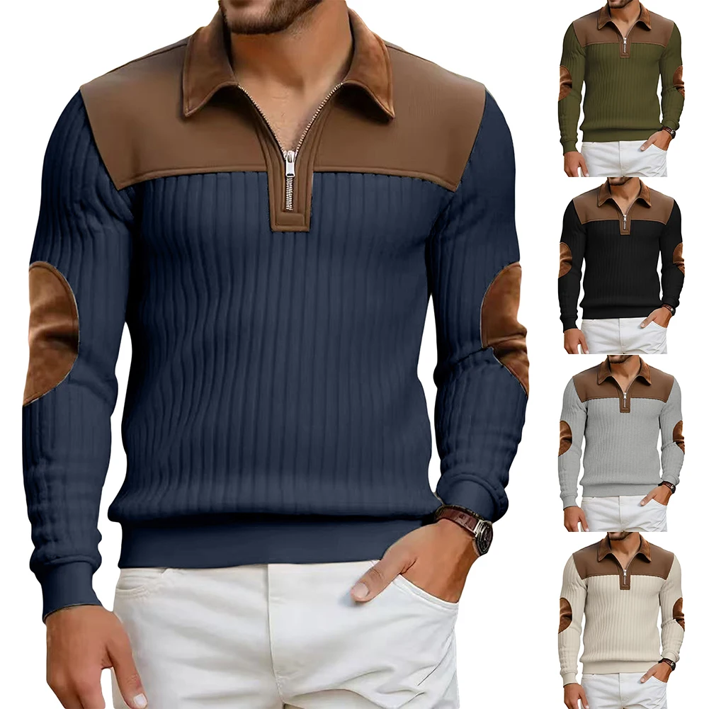 

Осенняя одежда, зимняя повседневная черная мужская толстовка с лацканами, мужская толстовка с воротником с лацканами, деловая рубашка с флисовыми лацканами