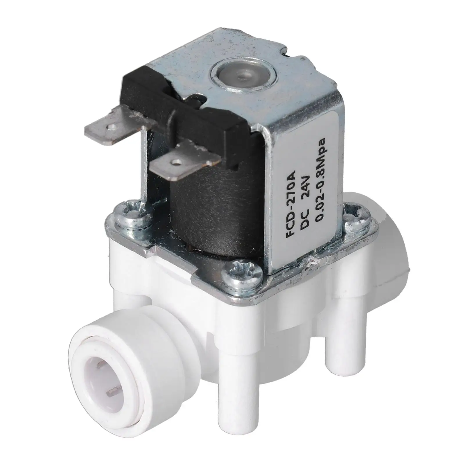 

3/8in Plastic Electric Solenoid Valve - Normally Closed Quick Connector, DC12V, DC24V, AC220V Compatible