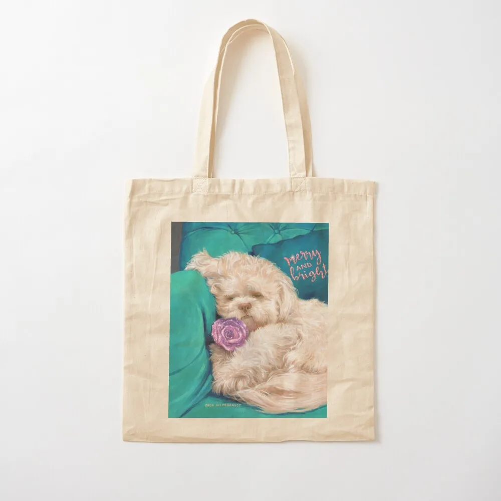 Luke, Shih Tzu Puppy, Merry and Bright Tote Bag tote bag woman woman shopping bag for beach large size bags