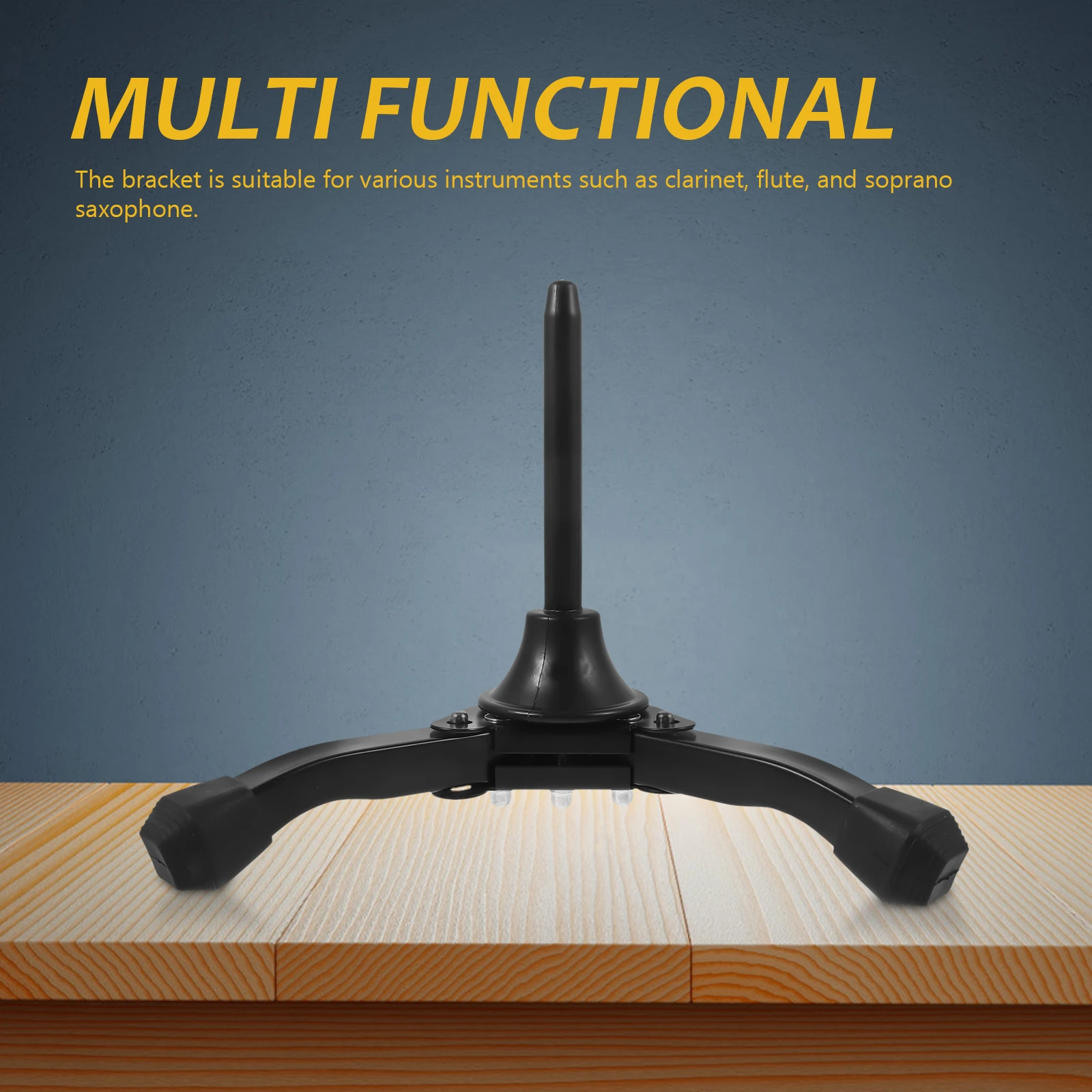 

Portable Musical Instrument Stand for Clarinet Flute Saxophone 16x10x3 Black Foldable Stable Accessories Replacement