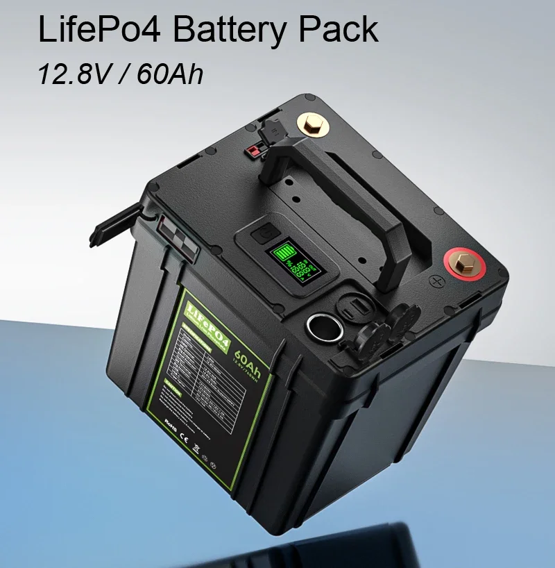 Deep Cycle 12V 60Ah 100Ah Portable Power Station IP65 LiFePo4 Solar Energy Storage Battery For Outdoor Emergency Power Supply