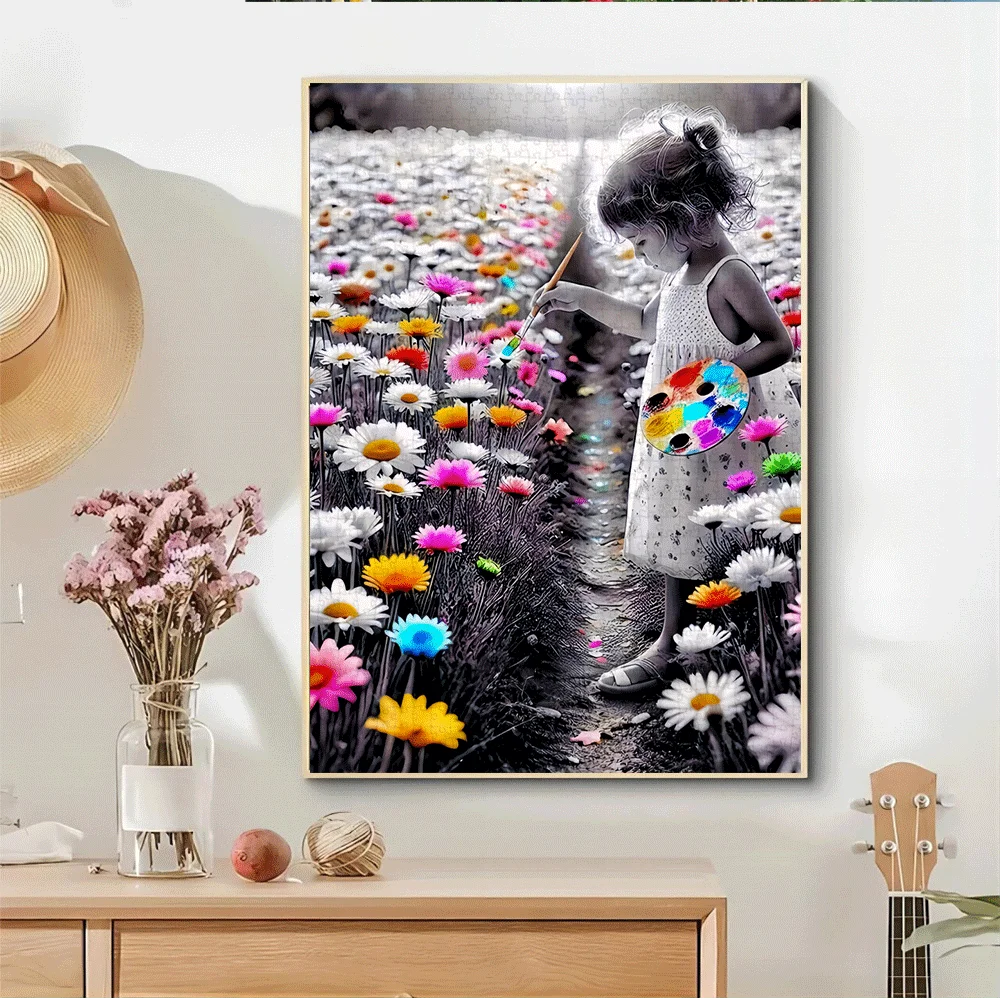 Puzzle papierowe o wymiarach 1000 elementów z realistycznym wzorem i elementami artystycznymi, idealne jako duża zabawka dla dorosłych. Służy jako G