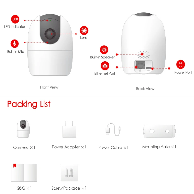 Dahua 5MP Indoor WiFi Camera Smart Home Two-way Talk Human Detection Security CCTV 360° Auto Tracking Privacy Mode Night Vision view 6